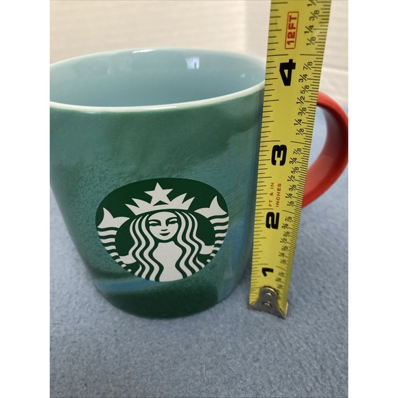 Starbucks Christmas 2024 Blue/Green 11 fl oz Mug w/Red Handle & Green Logo - Picture 9 of 10